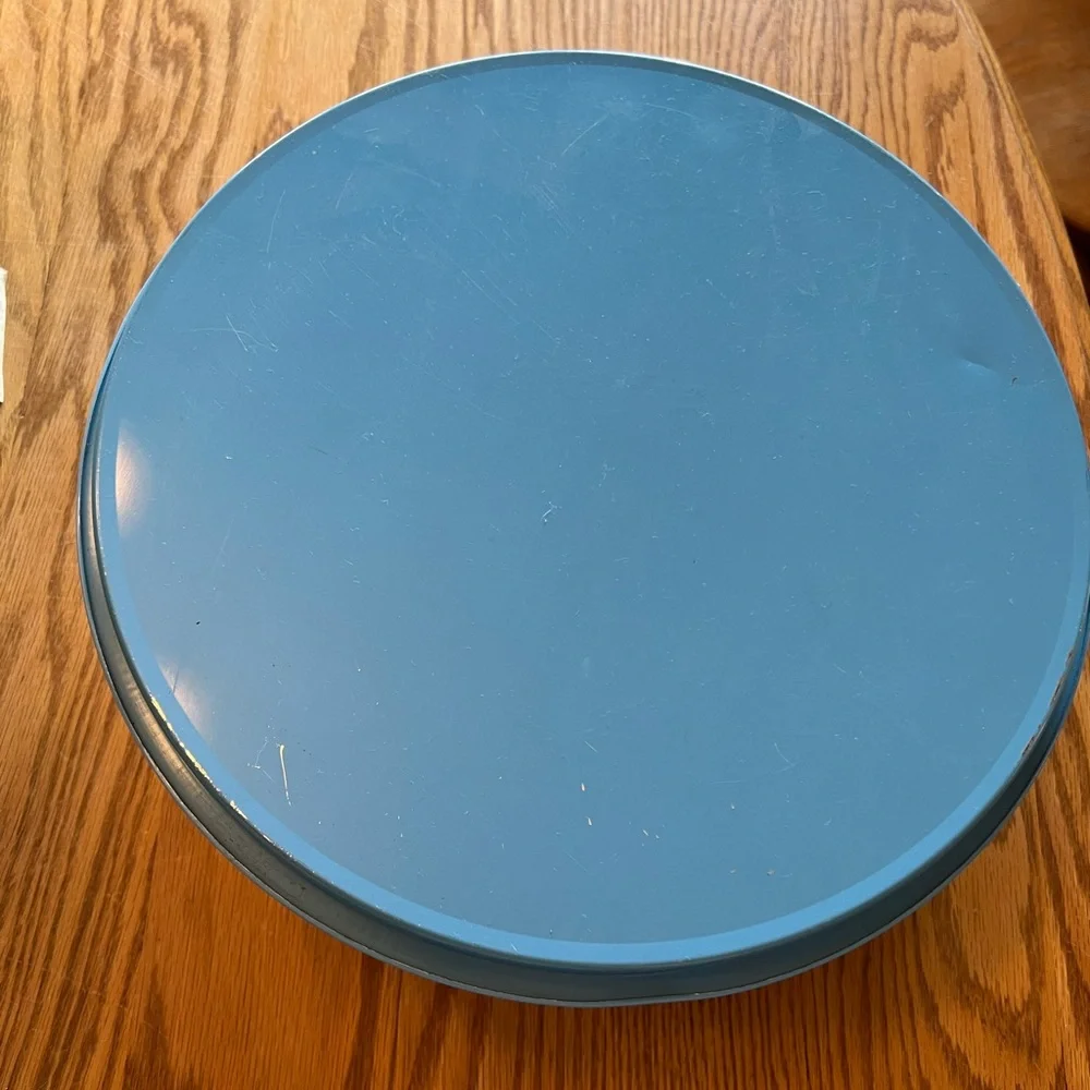 Vintage Pennsylvania Dutch Storage Tin with Serving Tray/Lid
